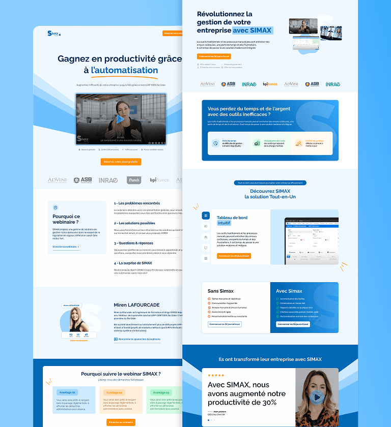 Aperçu du projet Landing Page ERP-CRM